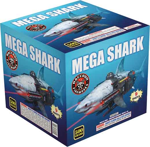 RA53621 Mega Shark 500 Gram Cake 9 Shots 